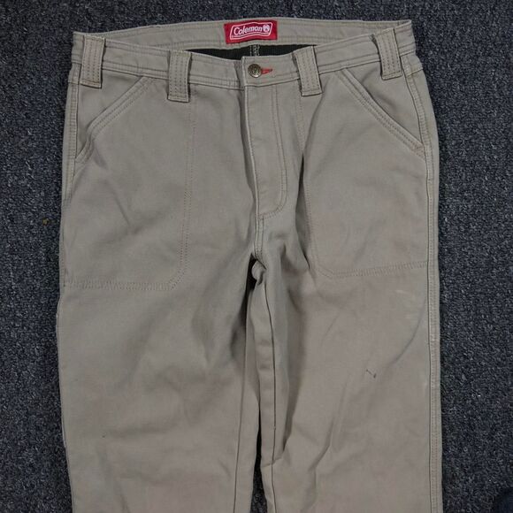 Coleman Pants Men 32x32 Khaki Cotton Work Utility Carpenter Straight Fit - Picture 2 of 6